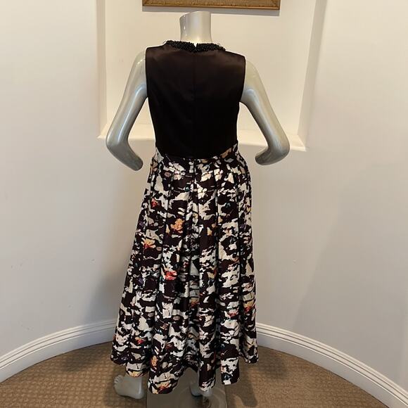 Principessa Bridal Black Printed Hi/Lo Fit & Flare Pleated Dress size 8 - Picture 10 of 15